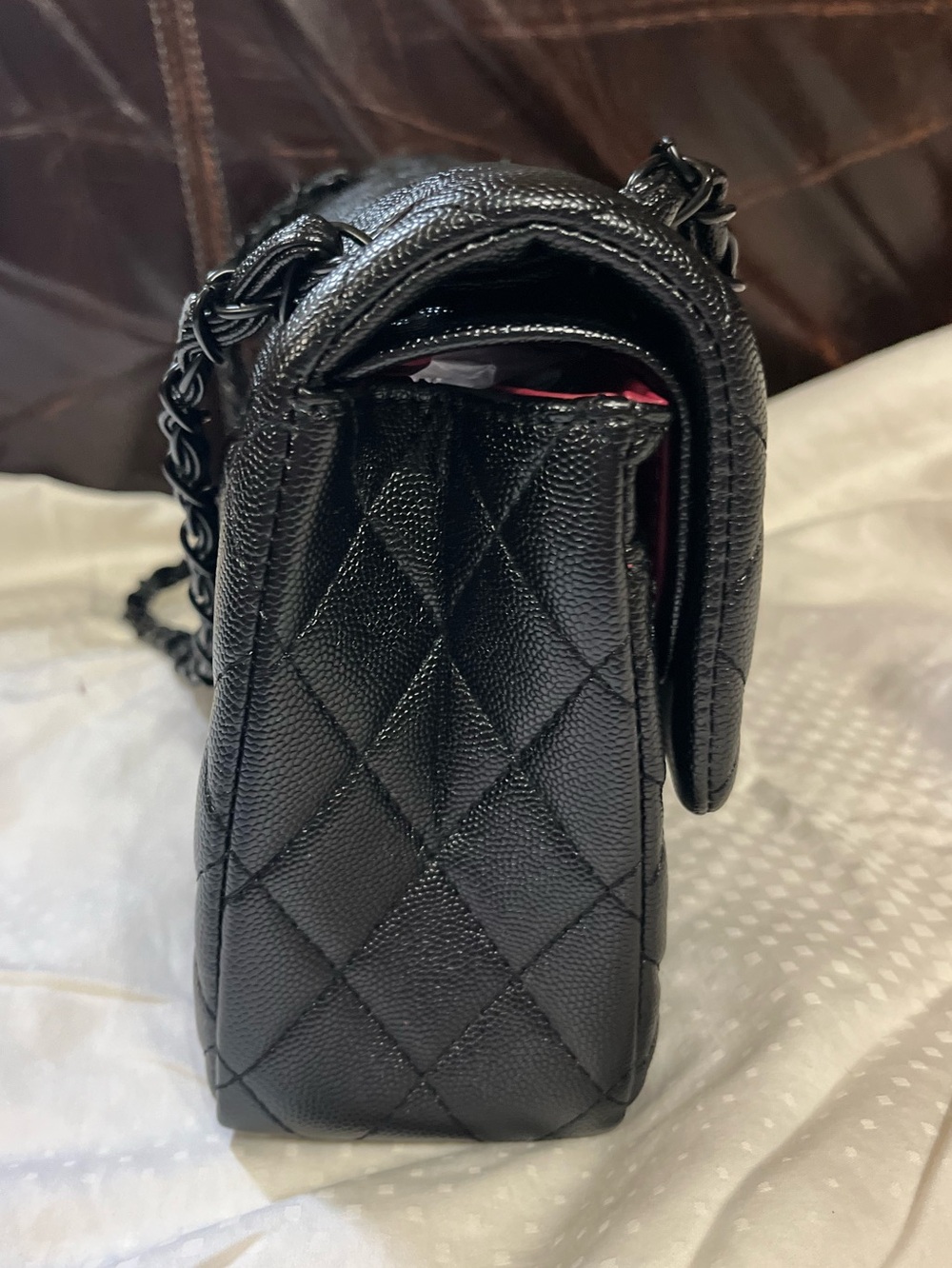 ChaneI Black On Black Classic Signature Black Out Logo Flap Bag - Picture 7 of 11